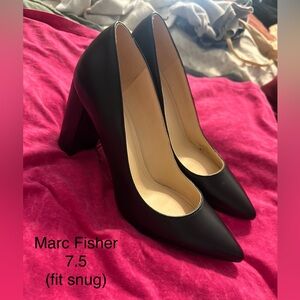 Marc Fisher, block heel pumps.